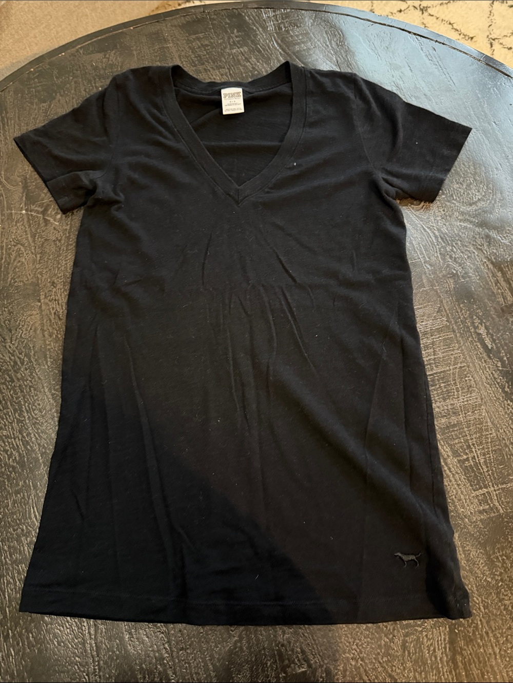 Y2K PINK Victoria's Secret Black Crewneck Tee